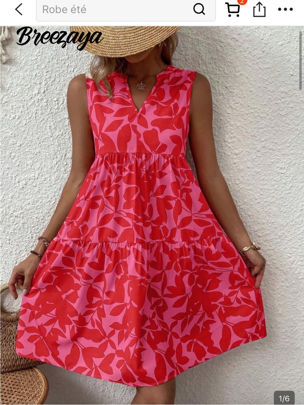 NWOT Pink & Red Floral-Sleeveless Summer Dress size large (8-10)